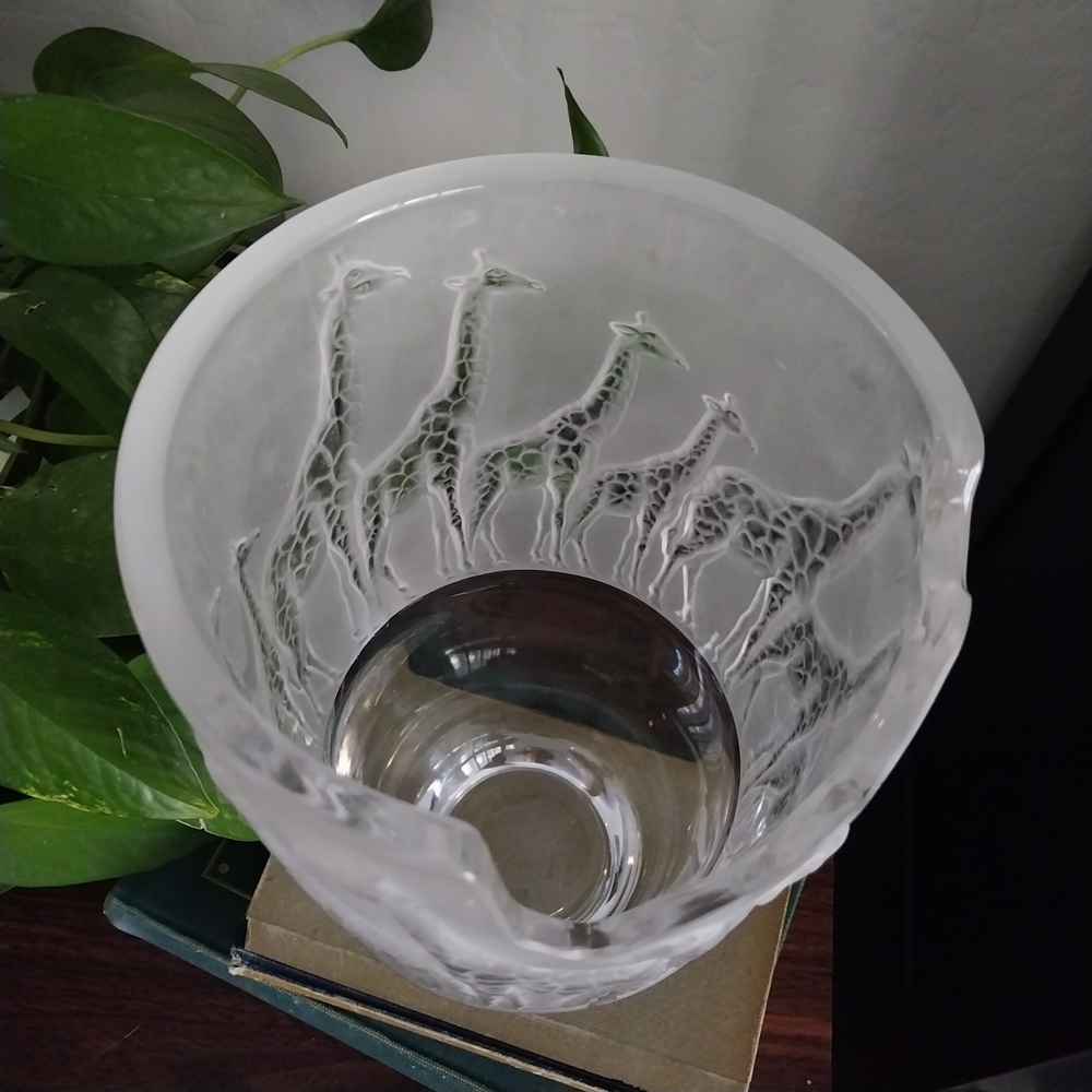 Nachtmann Crystal Glass SAFARI LINE Giraffe Vase 3D Frosted And Clear - Picture 8 of 11